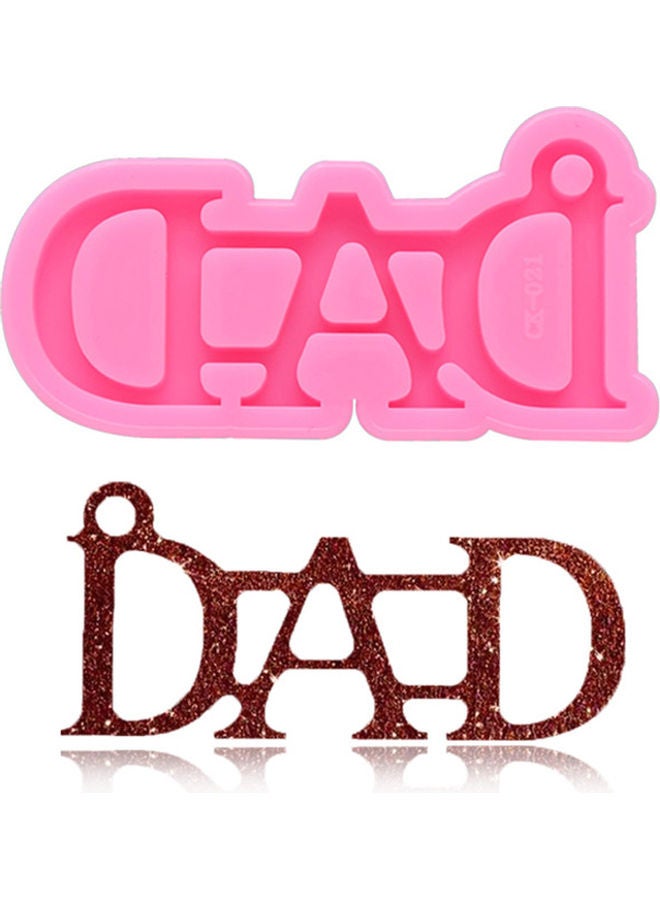 Dad Letter Shape Keychain Mold Pink - Image 3