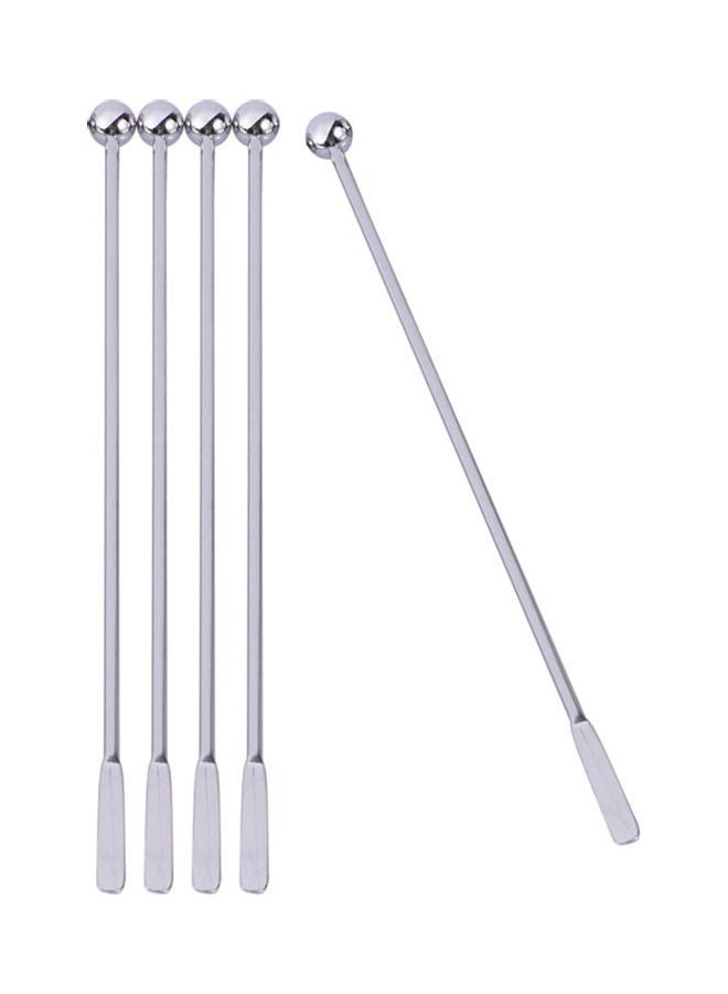5-Piece Reusable Swizzle Sticks Silver  - Image 1