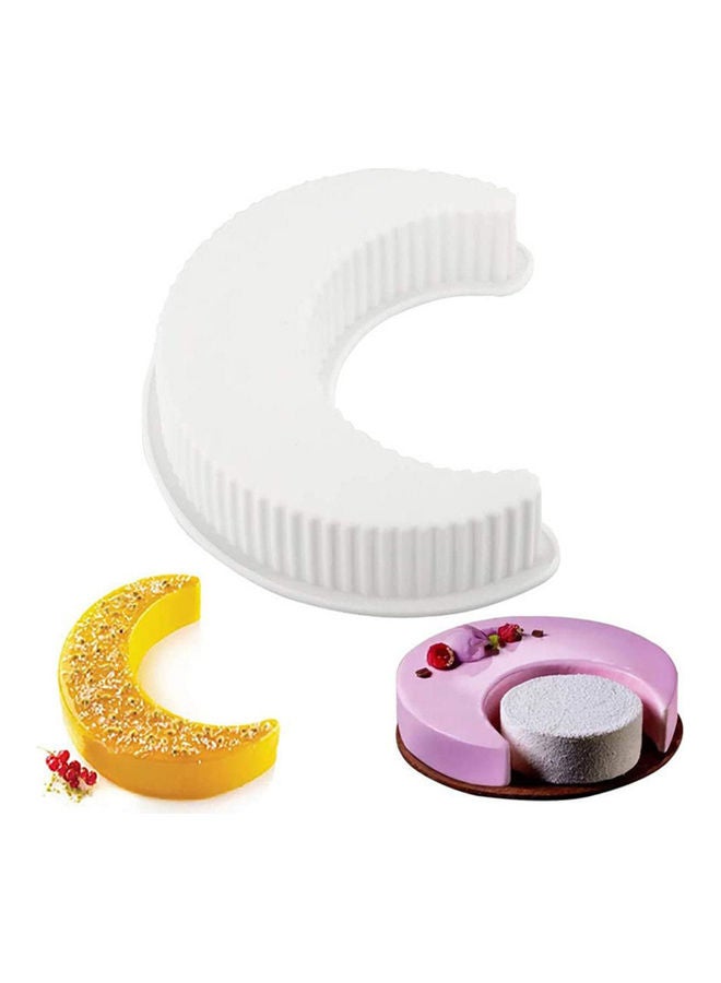 Moon Shaped Silicone Cake Mould White - Image 3