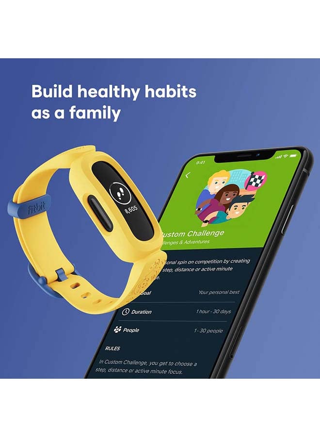 Fitbit - Ace 3,Tracker for Kids 6+ with Animated Clock Faces, Up to 8 days battery life & water resistant up to 50 m Black/Minions Yellow - Image 1