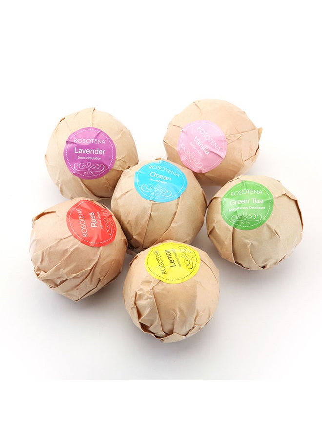 ROSOTENA 6-Piece Sea Salts Bath Bomb Set Multicolour 60grams  - Image 5