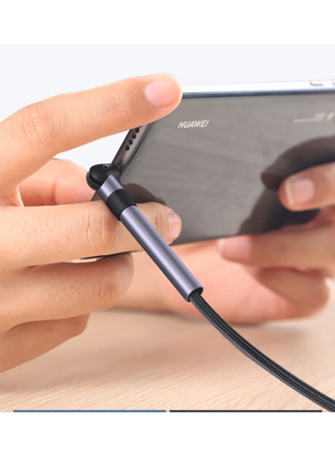 180 ° Rotatable iPhone Fast Charging Cable Black - Image 4