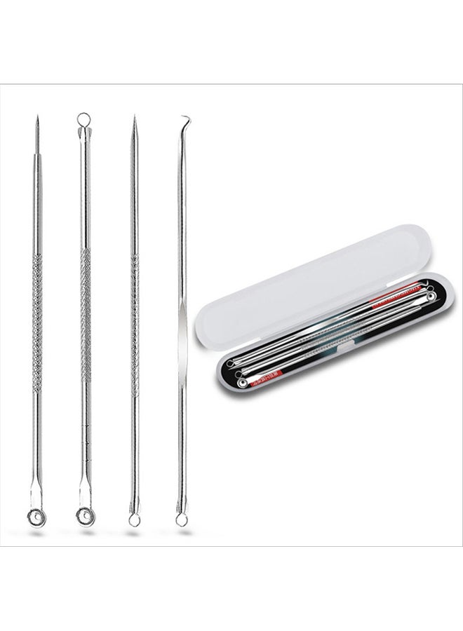 طقم إبر لحب الشباب مكون من 4 قطع فضي - Image 2
