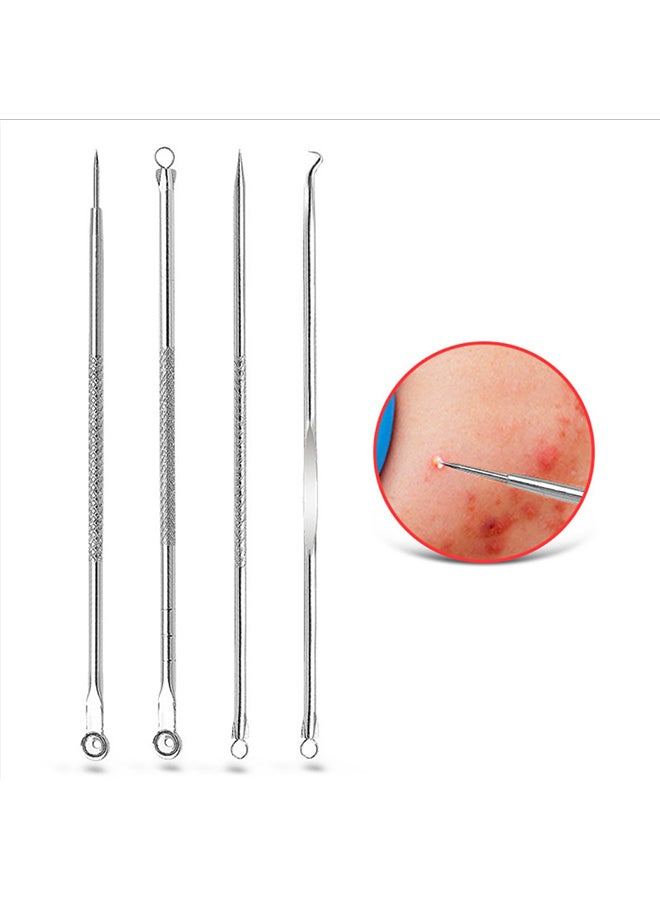 طقم إبر لحب الشباب مكون من 4 قطع فضي - Image 3