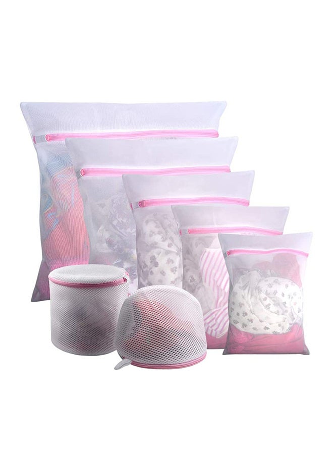 7-Piece Laundry Bag Set White/Pink 50*40*50cm  - Image 1