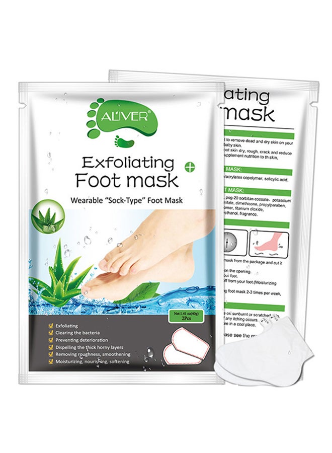 ALIVER Pack of 5 Aloe Vera Exfoliating Foot Peel Mask Green 16.5 x 12cm  - Image 1