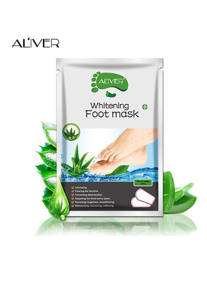ALIVER Pack of 5 Aloe Vera Exfoliating Foot Peel Mask Green 16.5 x 12cm  - Image 2