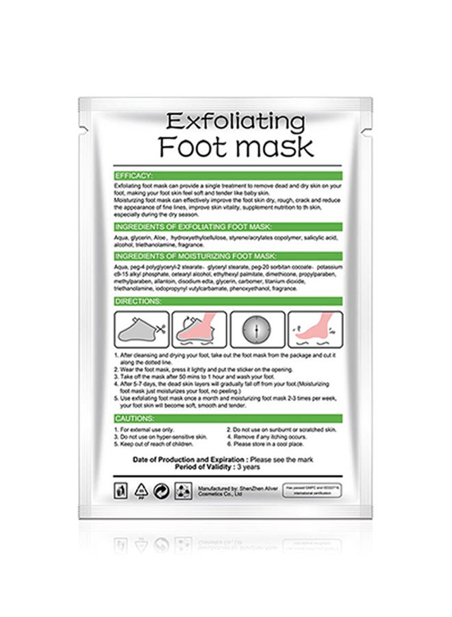 ALIVER Pack of 5 Aloe Vera Exfoliating Foot Peel Mask Green 16.5 x 12cm  - Image 3