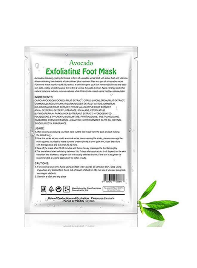 ALIVER Pack of 5 Avocado Exfoliating Foot Peel Mask Green/White 50grams - Image 2