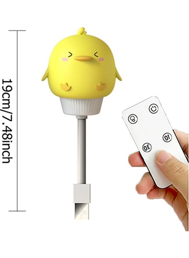 ماركة غير محددة مصباح ليلي LED بتصميم رسومات كرتونية لطيفة مزوّد بمنفذ  USB مع جهاز تحكم عن بعد أصفر/ابيض 