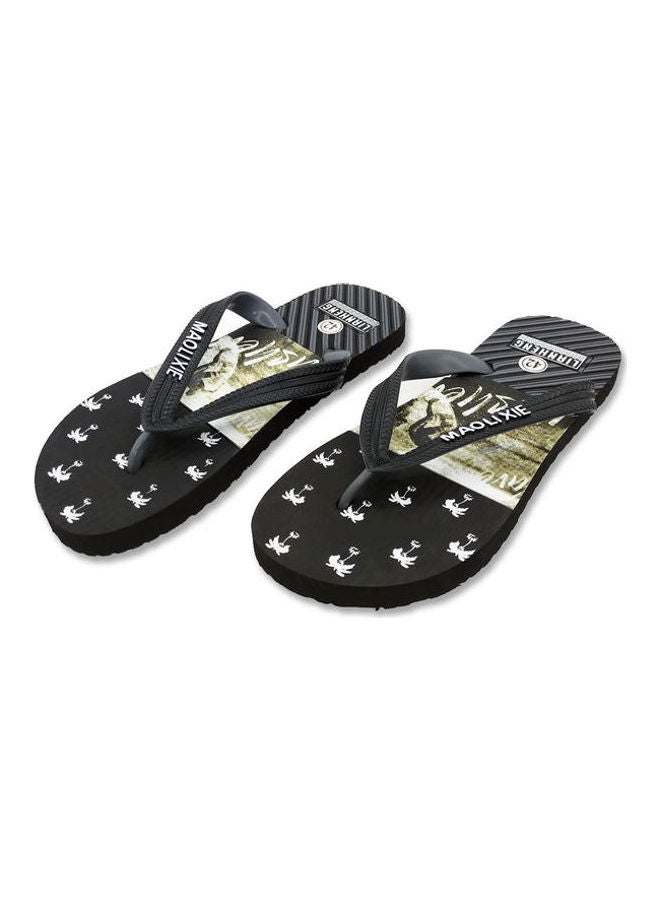 Casual Flat Flip Flops Black  - Image 2