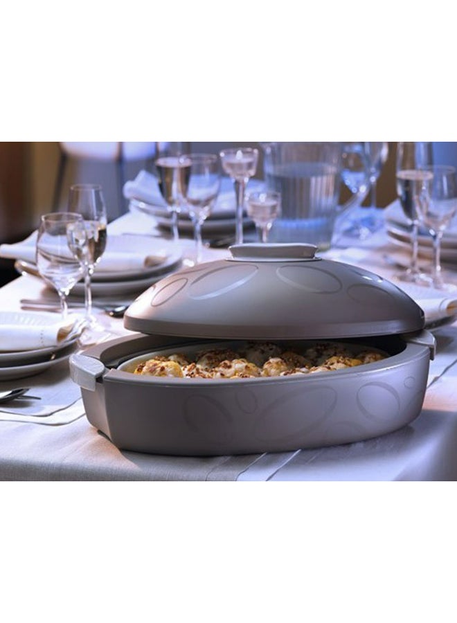 إنجوي طبق تقديم معزول بيضاوي الشكل توتوكالدو رمادي - Image 2