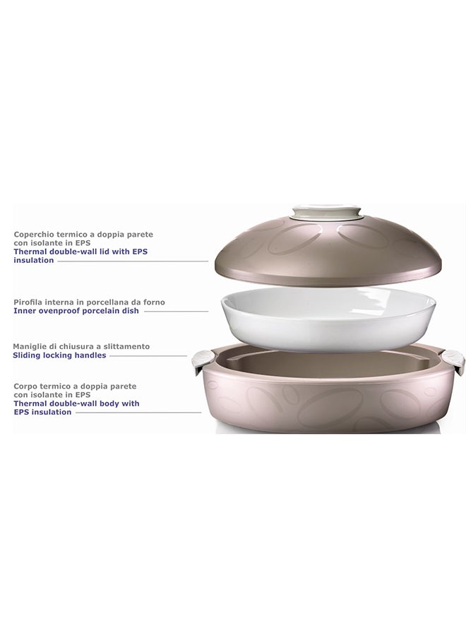 إنجوي طبق تقديم معزول بيضاوي الشكل توتوكالدو رمادي - Image 3