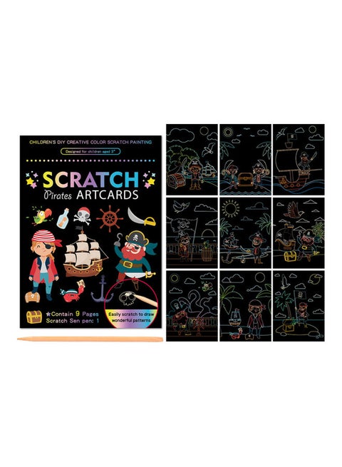 9-Piece DIY Scratch Painting Sheet Set With Pen