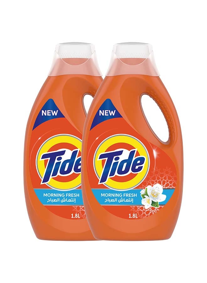 Tide Laundry Detergent, Morning Fresh Scent, 1.8L Pack of 2 Blue