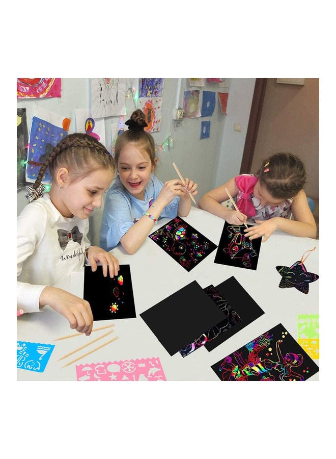 مس تيارا طقم أوراق تلوين سكراتش يمكنك استخدامها بنفسك من 9 قطع مع قلم - Image 3