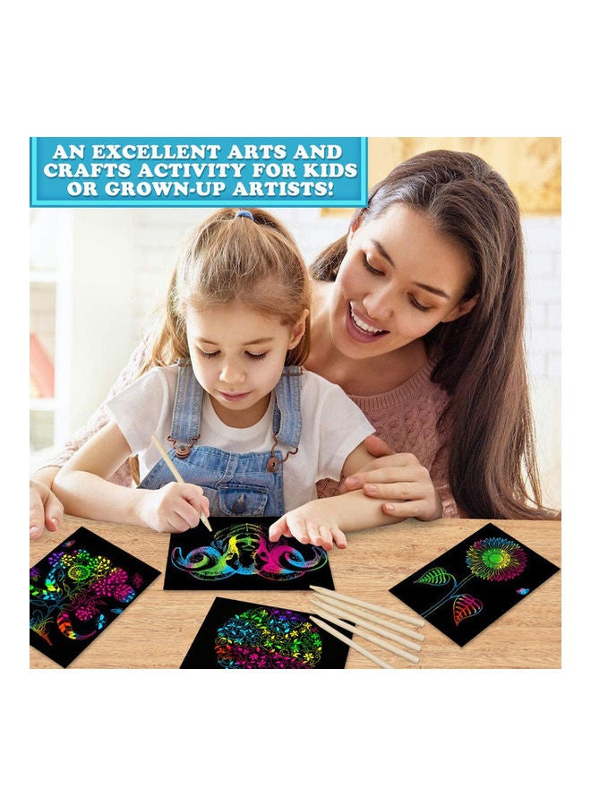 مس تيارا طقم أوراق تلوين سكراتش يمكنك استخدامها بنفسك من 9 قطع مع قلم - Image 4