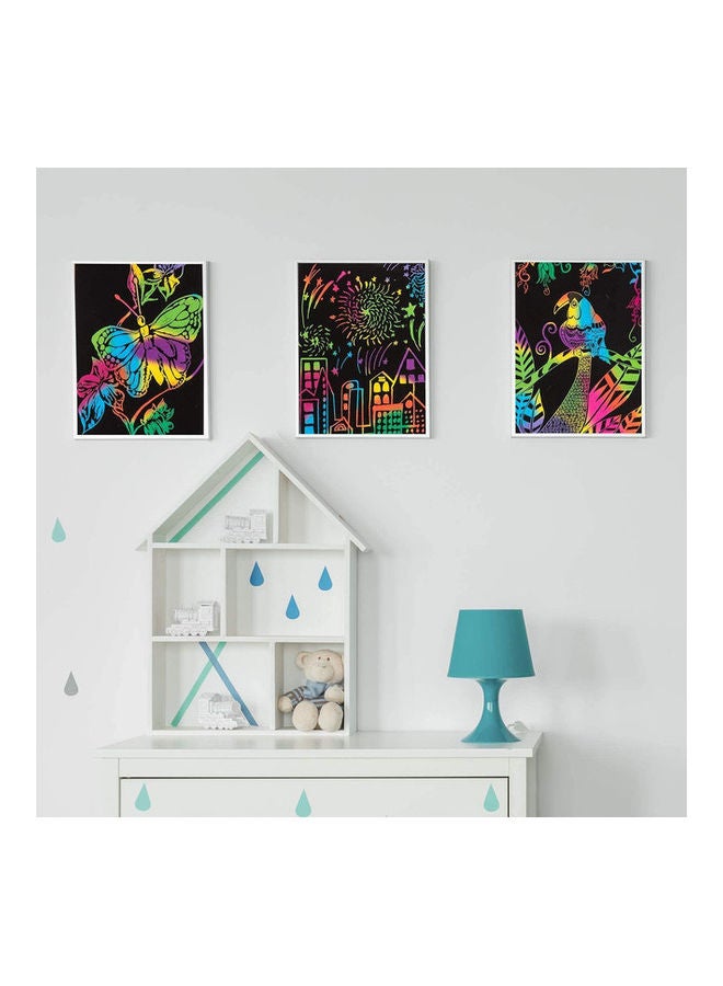 مس تيارا طقم أوراق تلوين سكراتش يمكنك استخدامها بنفسك من 9 قطع مع قلم - Image 5