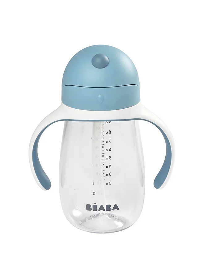 BEABA Baby Straw Cup (Straw Bottle) 300 Ml Blue 8M+