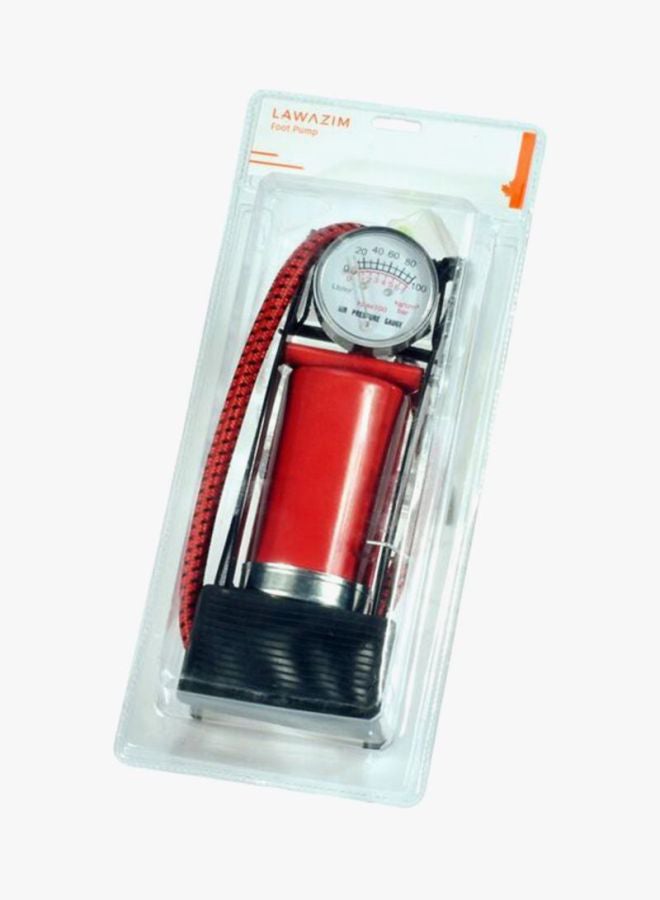 LAWAZIM Portable Foot Air Pump Red/Black - Image 5