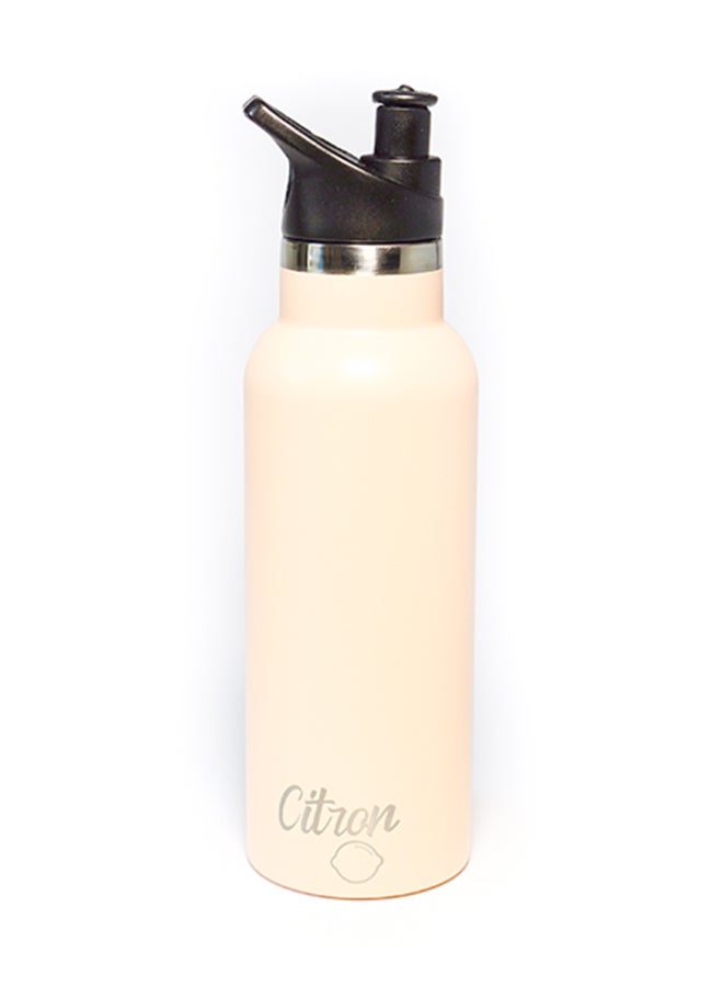 Citron - Stainless Steel Water Bottle 500ml - Peach - Image 1