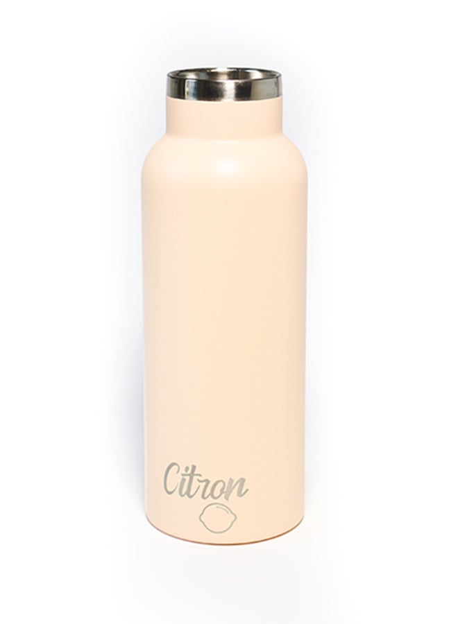 Citron - Stainless Steel Water Bottle 500ml - Peach - Image 1