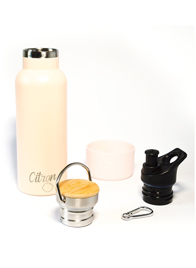 Citron - Stainless Steel Water Bottle 500ml - Peach - Image 1
