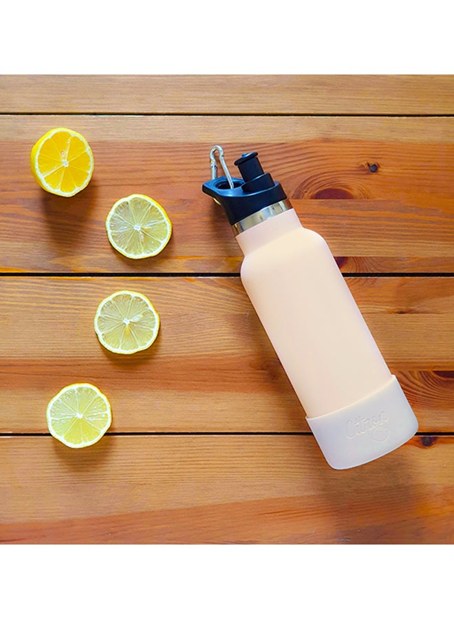Citron - Stainless Steel Water Bottle 500ml - Peach - Image 1