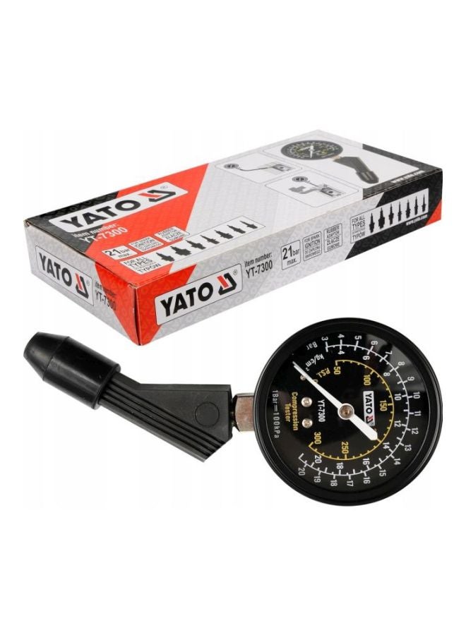 Drive Compression Tester With Rubber Adaptor Black