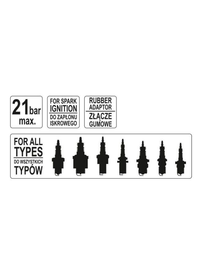 Drive Compression Tester With Rubber Adaptor Black