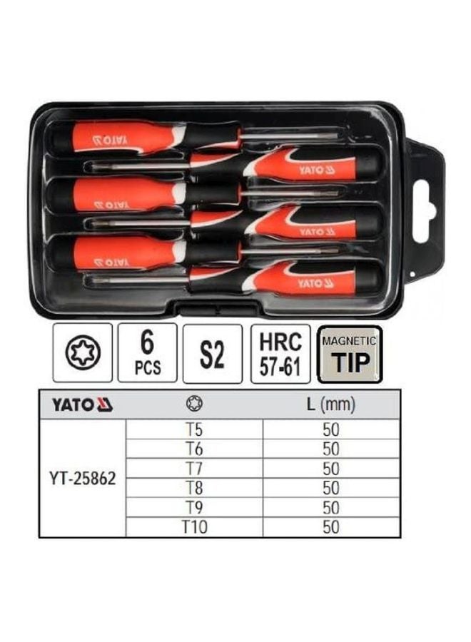 Yato 6-Piece Precision Torx Screwdriver Set Multicolour 50mm - Image 3