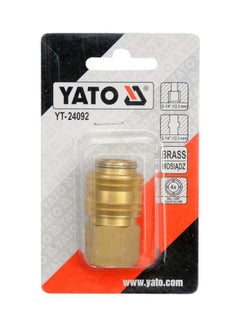 Yato Quick Coupler 1/4-Inch (M)x1/4-Inch (F) L=44mm YT-24092 Gold  - Image 3