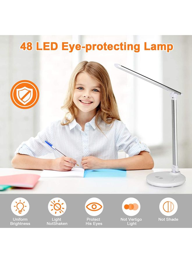 KUYING - LED Desk Lamp With USB Charging Port White - Image 1