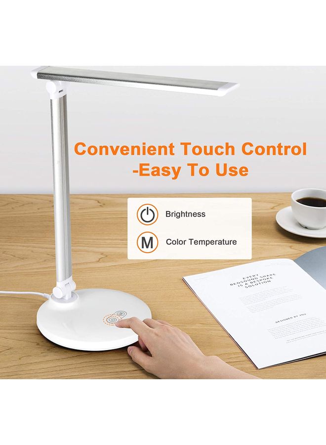 KUYING - LED Desk Lamp With USB Charging Port White - Image 1