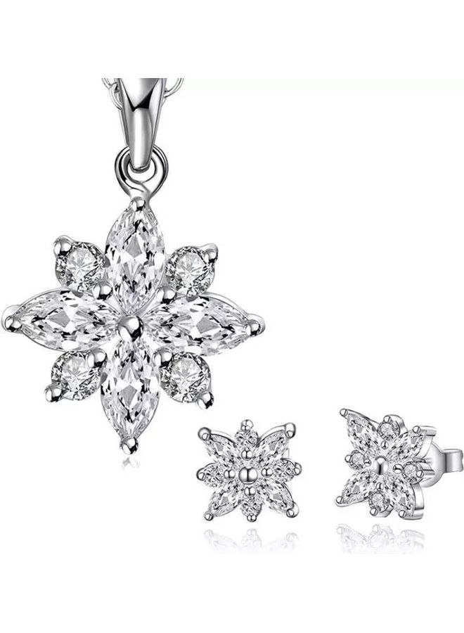 Snow Flake Crystals Jewellery Set