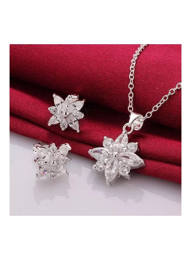 Snow Flake Crystals Jewellery Set