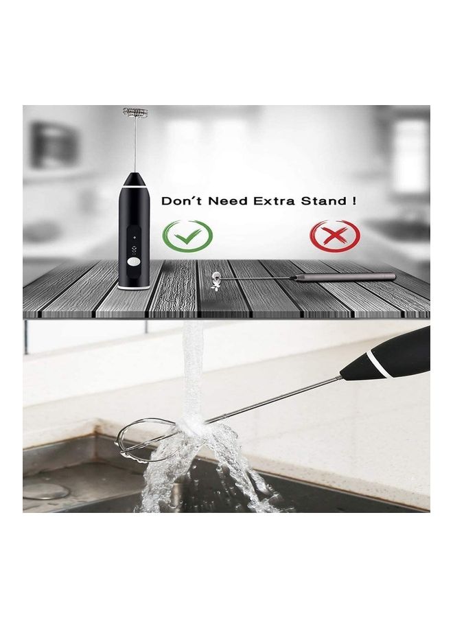 XiuWoo Electric Milk Foam Maker And Whisk Set Black/Silver - Image 4