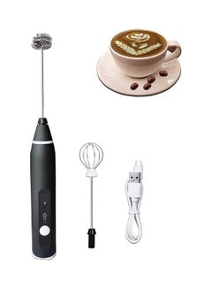 Handheld Electric Foam Maker And Whisk Set Black/Silver