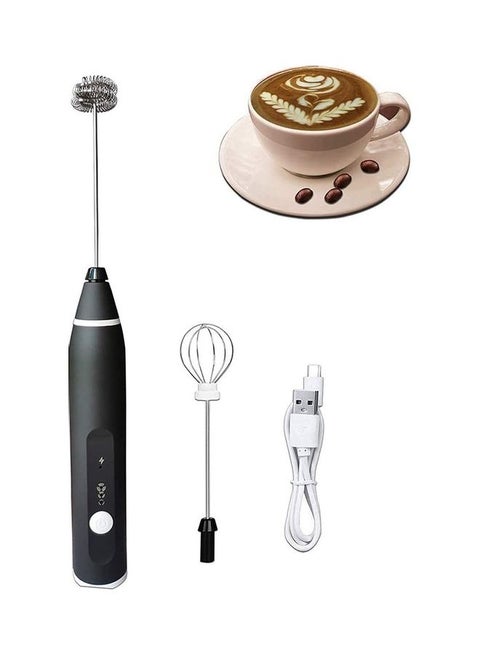 Handheld Electric Foam Maker And Whisk Set Black/Silver