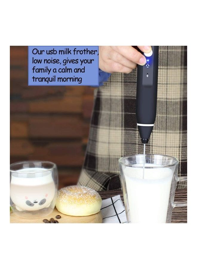 XiuWoo - Handheld Electric Foam Maker And Whisk Set Black/Silver - Image 1