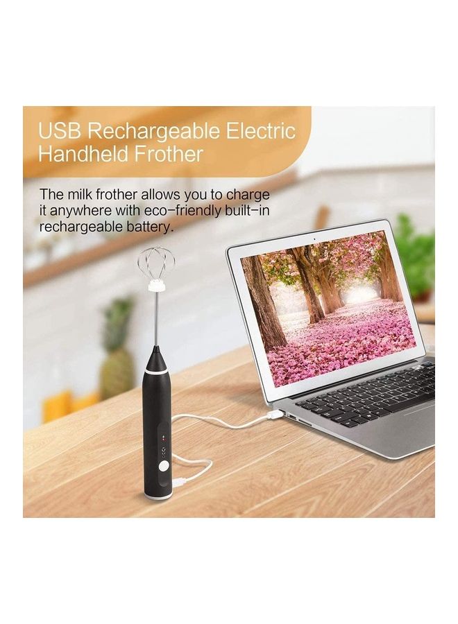 XiuWoo - Handheld Electric Foam Maker And Whisk Set Black/Silver - Image 1