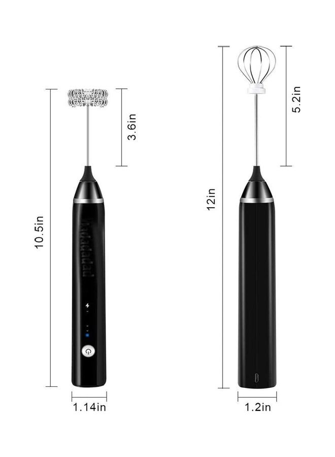 XiuWoo Handheld Electric Foam Maker And Whisk Set Black/Silver - Image 4