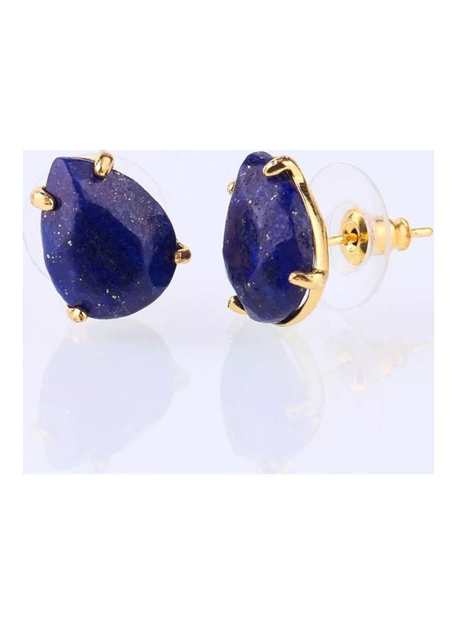 ميركال إمبراير أقراط كبس مرصعة بأحجار اللازورد الخام - Image 3