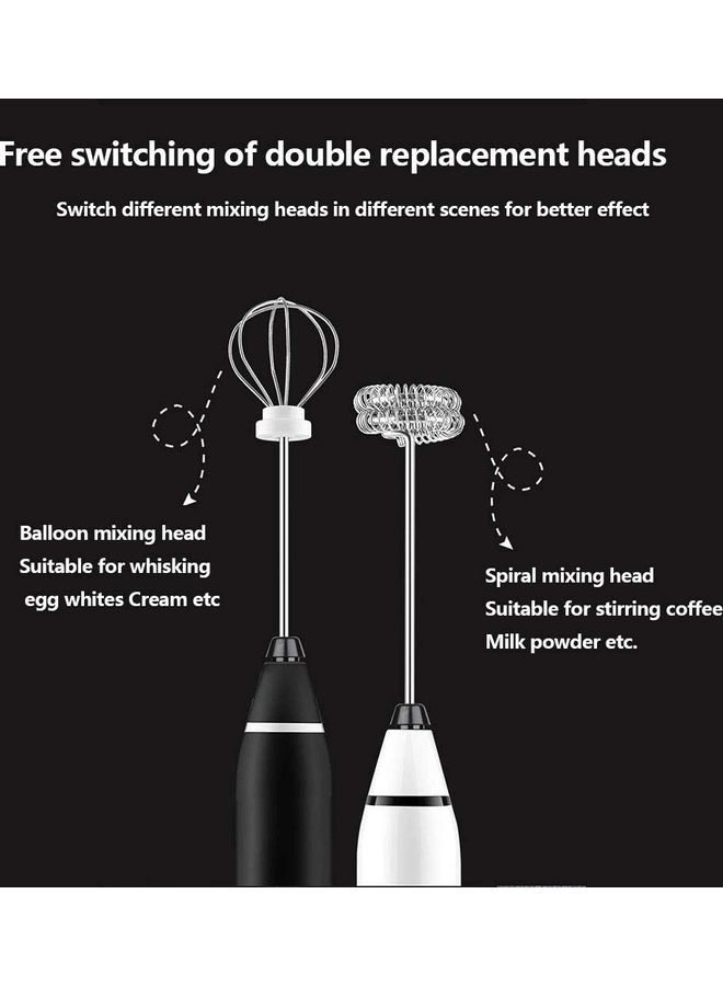 XiuWoo Handheld Electric Foam Maker And Whisk Set Black/Silver - Image 3
