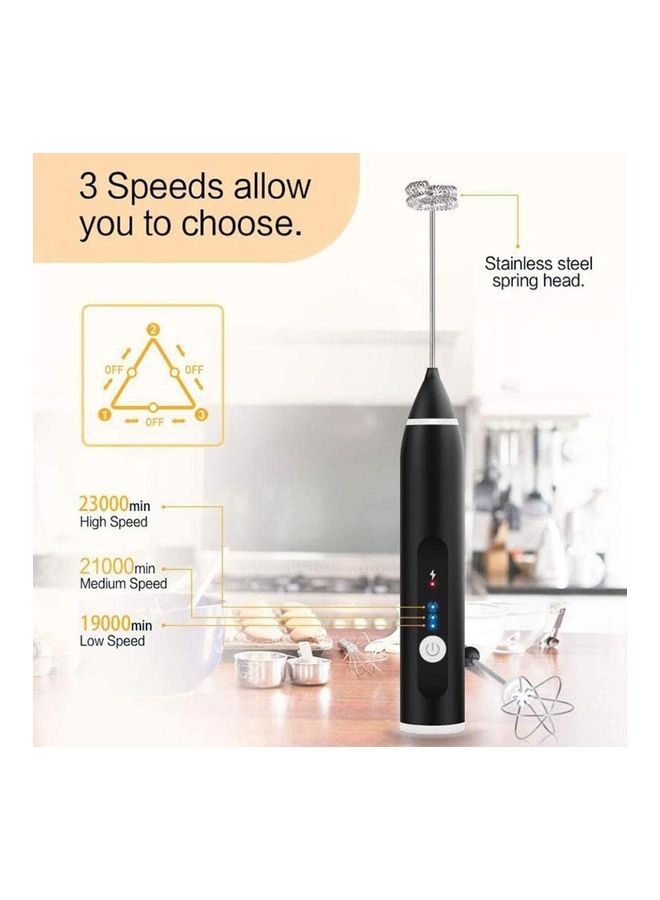 XiuWoo Handheld Electric Foam Maker And Whisk Set Black/Silver - Image 4