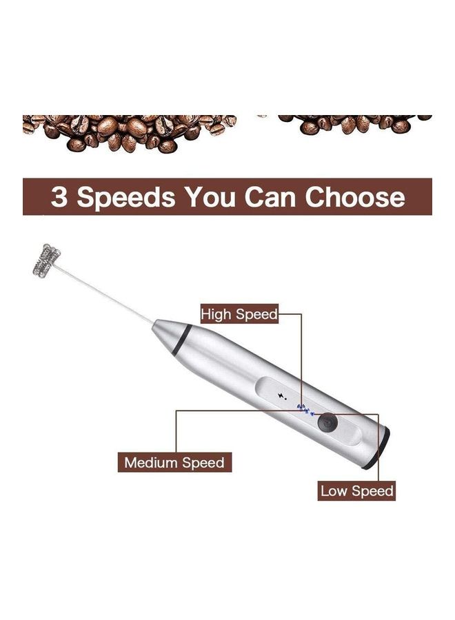 XiuWoo - Handheld Electric Foam Maker And Whisk Set Silver - Image 1