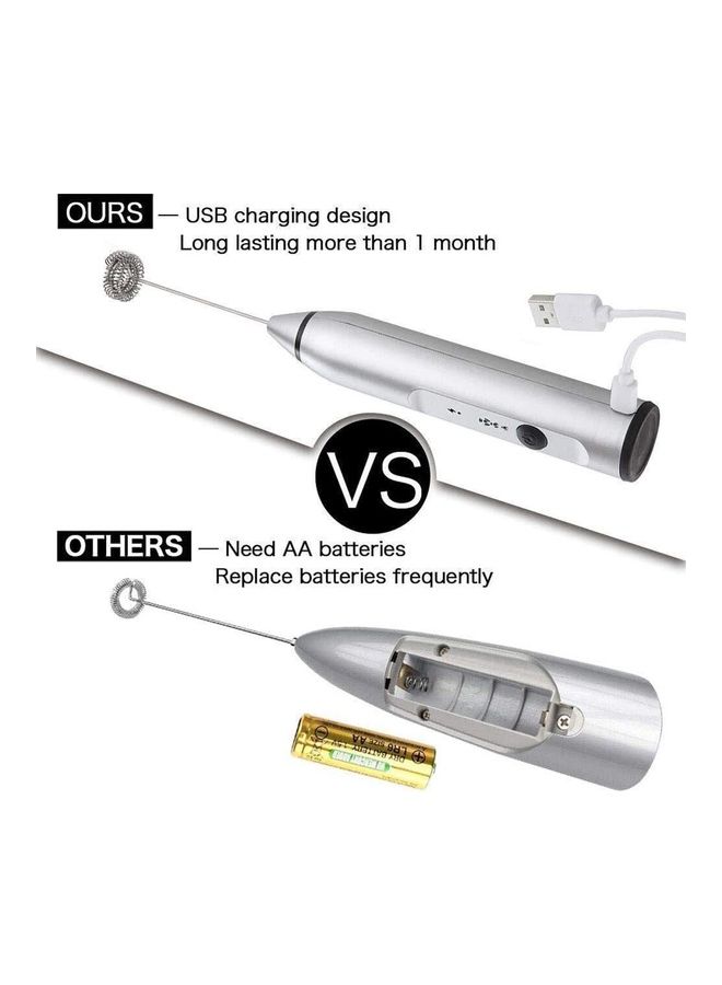 XiuWoo - Handheld Electric Foam Maker And Whisk Set Silver - Image 1