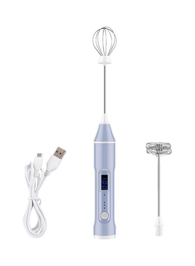 XiuWoo Handheld Electric Foam Maker And Whisk Set Blue/Silver  - Image 1