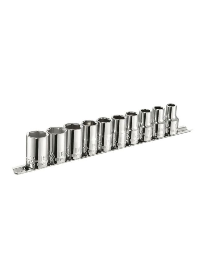 EXPERT 10-Piece Socket Set Silver 9, 10, 11, 12, 13, 14, 15, 17, 18, 19  - Image 1