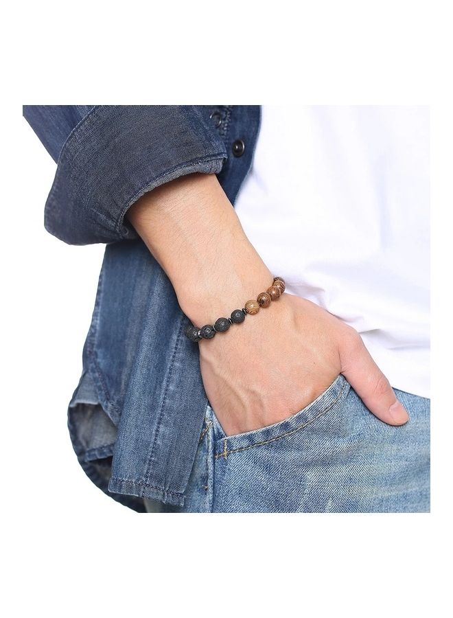 Miracle Empire - Onyx And Wood Bali Relax Mind Mindset Bracelet - Image 1